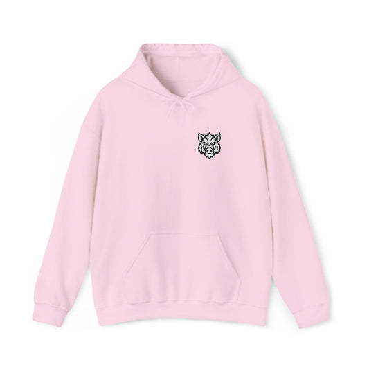 Heavy Hog Pink Pullover Hoodie – Small Boar Chest Logo