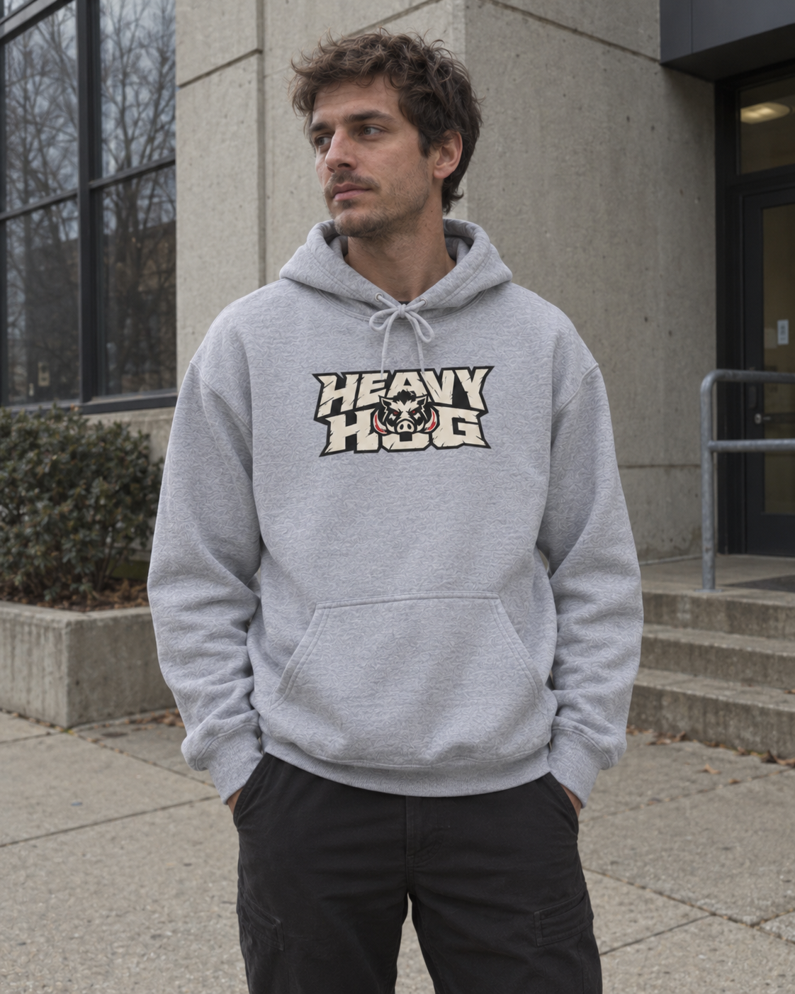 Heavy Hog Hoodie — "Built by Discipline, Driven by Hard Work" Motivational Pullover