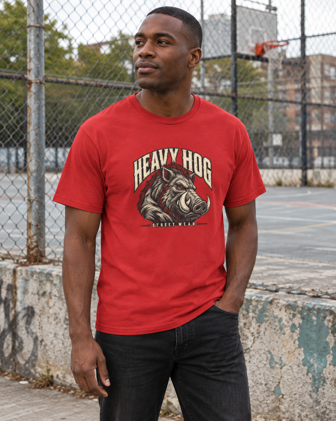 Heavy Hog Boar Graphic T-Shirt – No Excuses Streetwear Tee