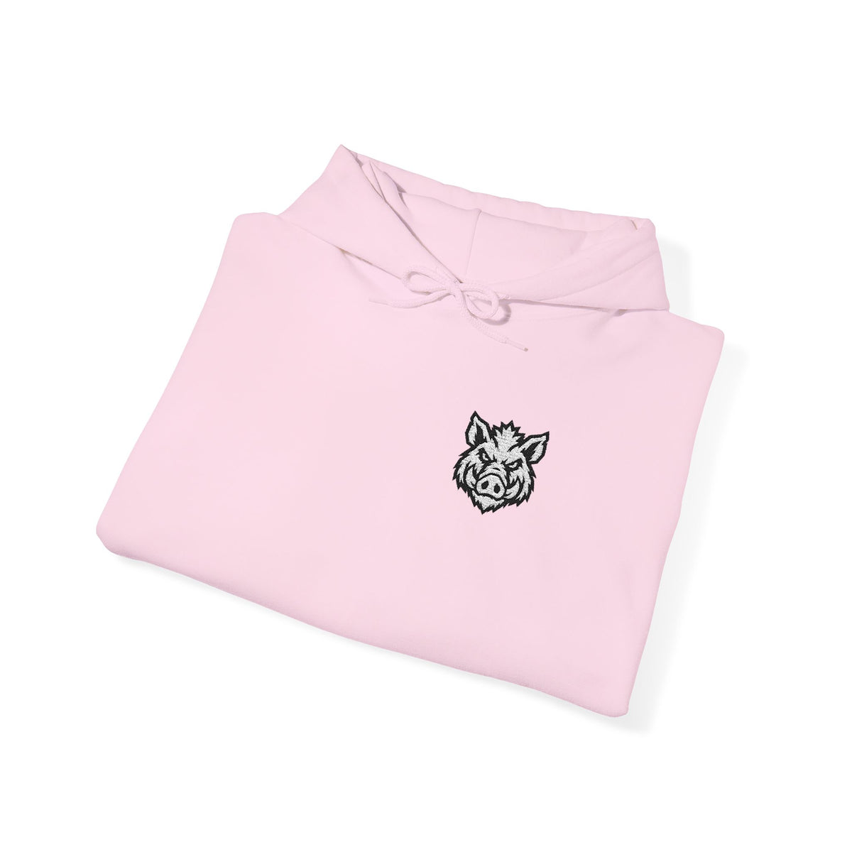 Heavy Hog Pink Pullover Hoodie – Small Boar Chest Logo